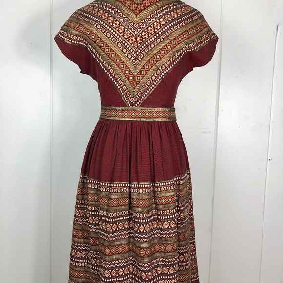 Vintage Embroidered Boho Folk Dress sz: sml - Picture 5 of 8